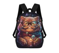 sinyumoney Mochilas De 17 Pulgadas Cosmic Bubble Cat Art Print Mochila Escolar Infantil Impresa En 3D Para Niños De Primaria Y Secundaria