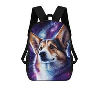 sinyumoney Mochilas De 17 Pulgadas Cosmic Corgi Portrait-11 Mochila Escolar Para Niños, Impresa En 3D Para Niños De Primaria Y Secundaria.