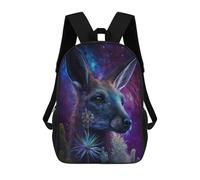 sinyumoney Mochilas De 17 Pulgadas Cosmic Kangaroo with Flowers Mochila Escolar Infantil Impresa En 3D Para Niños De Primaria Y Secundaria