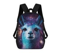 sinyumoney Mochilas De 17 Pulgadas Cosmic Llama Portrait Print Mochila Escolar Para Niños, Impresa En 3D Para Niños De Primaria Y Secundaria.