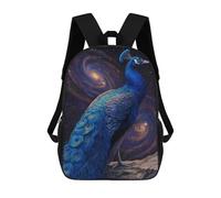 sinyumoney Mochilas De 17 Pulgadas Cosmic Peacock in Space Mochila Escolar Para Niños, Impresa En 3D Para Niños De Primaria Y Secundaria.