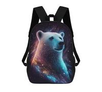 sinyumoney Mochilas De 17 Pulgadas Cosmic Polar Bear Artwork Mochila Escolar Infantil Impresa En 3D Para Niños De Primaria Y Secundaria