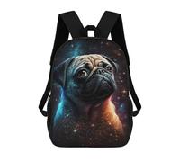 sinyumoney Mochilas De 17 Pulgadas Cosmic Pug Portrait-3 Mochila Escolar Infantil Impresa En 3D Para Niños De Primaria Y Secundaria