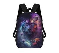 sinyumoney Mochilas De 17 Pulgadas Cosmic Tiger Fantasy Artwork Mochila Escolar Para Niños, Impresa En 3D Para Niños De Primaria Y Secundaria.