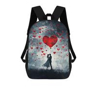 sinyumoney Mochilas De 17 Pulgadas Couple with Heart Balloon Mochila Escolar Infantil Impresa En 3D Para Niños De Primaria Y Secundaria