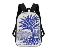 sinyumoney Mochilas De 17 Pulgadas Cuban Beach Scene with Palm Tree Mochila Escolar Para Niños, Impresa En 3D Para Niños De Primaria Y Secundaria.