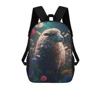 sinyumoney Mochilas De 17 Pulgadas Cute Floral Sheep Mochila Escolar Para Niños, Impresa En 3D Para Niños De Primaria Y Secundaria.