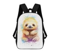 sinyumoney Mochilas De 17 Pulgadas Cute Watercolor Baby Sloth Mochila Escolar Para Niños, Impresa En 3D Para Niños De Primaria Y Secundaria.
