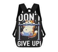 sinyumoney Mochilas De 17 Pulgadas Dont Give Up - Cute Gym Workout Cat Mochila Escolar Infantil Impresa En 3D Para Niños De Primaria Y Secundaria