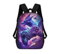 sinyumoney Mochilas De 17 Pulgadas Dragon Gaming Controller Artwork Mochila Escolar Para Niños, Impresa En 3D Para Niños De Primaria Y Secundaria.