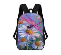 sinyumoney Mochilas De 17 Pulgadas Dragonfly on Daisy Flower Mochila Escolar Infantil Impresa En 3D Para Niños De Primaria Y Secundaria