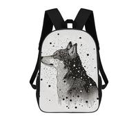 sinyumoney Mochilas De 17 Pulgadas Drawing Wolf Mochila Escolar Para Niños, Impresa En 3D Para Niños De Primaria Y Secundaria.