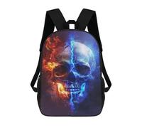 sinyumoney Mochilas De 17 Pulgadas Electric Fire Skull Artwork Mochila Escolar Para Niños, Impresa En 3D Para Niños De Primaria Y Secundaria.