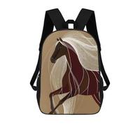 sinyumoney Mochilas De 17 Pulgadas Elegant Horse Illustration with Flowing Mane Mochila Escolar Para Niños, Impresa En 3D Para Niños De Primaria Y Secundaria.