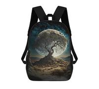 sinyumoney Mochilas De 17 Pulgadas Enchanted Desert Moonlit Scene Mochila Escolar Infantil Impresa En 3D Para Niños De Primaria Y Secundaria