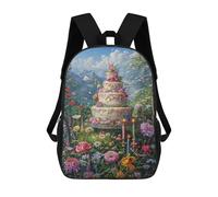 sinyumoney Mochilas De 17 Pulgadas Enchanted Garden Cake Mochila Escolar Para Niños, Impresa En 3D Para Niños De Primaria Y Secundaria.