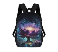 sinyumoney Mochilas De 17 Pulgadas Enchanted Lotus Blossom -2 Mochila Escolar Para Niños, Impresa En 3D Para Niños De Primaria Y Secundaria.