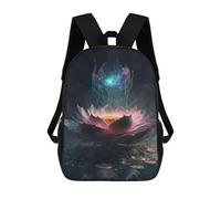 sinyumoney Mochilas De 17 Pulgadas Enchanted Lotus Pond-14 Mochila Escolar Para Niños, Impresa En 3D Para Niños De Primaria Y Secundaria.