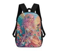 sinyumoney Mochilas De 17 Pulgadas Fantasy Angel with Flower Dress Mochila Escolar Para Niños, Impresa En 3D Para Niños De Primaria Y Secundaria.