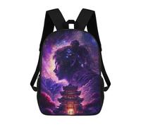 sinyumoney Mochilas De 17 Pulgadas Fantasy Asian Temple Night Sky Mochila Escolar Para Niños, Impresa En 3D Para Niños De Primaria Y Secundaria.