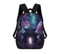 sinyumoney Mochilas De 17 Pulgadas Fantasy Asian Temple Portal Mochila Escolar Infantil Impresa En 3D Para Niños De Primaria Y Secundaria