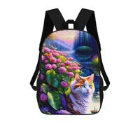 sinyumoney Mochilas De 17 Pulgadas Fantasy Cat Garden Scene-1 Mochila Escolar Infantil Impresa En 3D Para Niños De Primaria Y Secundaria