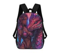 sinyumoney Mochilas De 17 Pulgadas Fantasy Dragon Artwork-3 Mochila Escolar Para Niños, Impresa En 3D Para Niños De Primaria Y Secundaria.