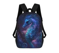 sinyumoney Mochilas De 17 Pulgadas Fantasy Sea Horse Art Print Mochila Escolar Para Niños, Impresa En 3D Para Niños De Primaria Y Secundaria.