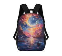 sinyumoney Mochilas De 17 Pulgadas Fantasy Sea Sunset -1 Mochila Escolar Para Niños, Impresa En 3D Para Niños De Primaria Y Secundaria.