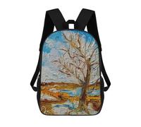 sinyumoney Mochilas De 17 Pulgadas First Winter Day Mochila Escolar Para Niños, Impresa En 3D Para Niños De Primaria Y Secundaria.