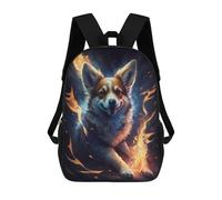 sinyumoney Mochilas De 17 Pulgadas Flaming Corgi Art Print Mochila Escolar Infantil Impresa En 3D Para Niños De Primaria Y Secundaria