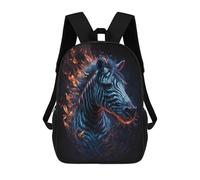 sinyumoney Mochilas De 17 Pulgadas Flaming Zebra Art Print Mochila Escolar Infantil Impresa En 3D Para Niños De Primaria Y Secundaria