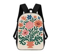 sinyumoney Mochilas De 17 Pulgadas Floral Bouquet in Vase Illustration Mochila Escolar Infantil Impresa En 3D Para Niños De Primaria Y Secundaria