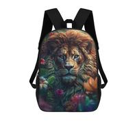 sinyumoney Mochilas De 17 Pulgadas Floral Male Lion Mochila Escolar Infantil Impresa En 3D Para Niños De Primaria Y Secundaria