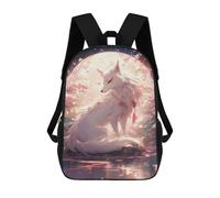 sinyumoney Mochilas De 17 Pulgadas Fox Moonlit Garden Fantasy Mochila Escolar Infantil Impresa En 3D Para Niños De Primaria Y Secundaria