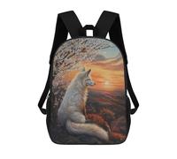sinyumoney Mochilas De 17 Pulgadas Fox Sunset Magical Mochila Escolar Para Niños, Impresa En 3D Para Niños De Primaria Y Secundaria.