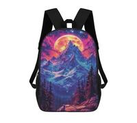 sinyumoney Mochilas De 17 Pulgadas Full Moon Mountain Adventure Mochila Escolar Infantil Impresa En 3D Para Niños De Primaria Y Secundaria