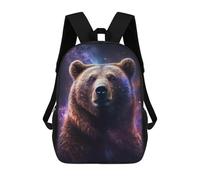 sinyumoney Mochilas De 17 Pulgadas Galactic Bear Portrait Mochila Escolar Para Niños, Impresa En 3D Para Niños De Primaria Y Secundaria.