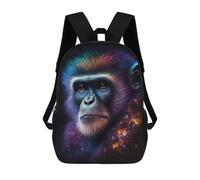 sinyumoney Mochilas De 17 Pulgadas Galactic Chimpanzee Portrait Mochila Escolar Infantil Impresa En 3D Para Niños De Primaria Y Secundaria