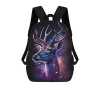 sinyumoney Mochilas De 17 Pulgadas Galactic Deer Art Print-4 Mochila Escolar Para Niños, Impresa En 3D Para Niños De Primaria Y Secundaria.