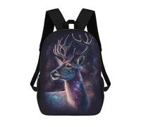 sinyumoney Mochilas De 17 Pulgadas Galactic Deer Art Print-5 Mochila Escolar Para Niños, Impresa En 3D Para Niños De Primaria Y Secundaria.