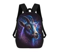 sinyumoney Mochilas De 17 Pulgadas Galactic Goat Portrait -7 Mochila Escolar Infantil Impresa En 3D Para Niños De Primaria Y Secundaria