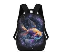 sinyumoney Mochilas De 17 Pulgadas Galactic Goldfish Art Print Mochila Escolar Infantil Impresa En 3D Para Niños De Primaria Y Secundaria