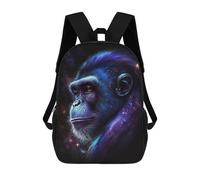 sinyumoney Mochilas De 17 Pulgadas Galactic Gorilla Portrait Mochila Escolar Para Niños, Impresa En 3D Para Niños De Primaria Y Secundaria.