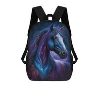 sinyumoney Mochilas De 17 Pulgadas Galactic Horse Art Print-12 Mochila Escolar Para Niños, Impresa En 3D Para Niños De Primaria Y Secundaria.