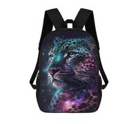 sinyumoney Mochilas De 17 Pulgadas Galactic Leopard Portrait-18 Mochila Escolar Para Niños, Impresa En 3D Para Niños De Primaria Y Secundaria.