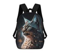 sinyumoney Mochilas De 17 Pulgadas Galactic Lynx Celestial Feline Majesty -2 Mochila Escolar Para Niños, Impresa En 3D Para Niños De Primaria Y Secundaria.