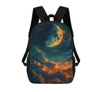 sinyumoney Mochilas De 17 Pulgadas Galactic Moonlit Sky Mochila Escolar Para Niños, Impresa En 3D Para Niños De Primaria Y Secundaria.