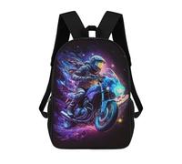 sinyumoney Mochilas De 17 Pulgadas Galactic Motorcycle Ride -10 Mochila Escolar Para Niños, Impresa En 3D Para Niños De Primaria Y Secundaria.