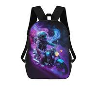 sinyumoney Mochilas De 17 Pulgadas Galactic Motorcycle Ride Mochila Escolar Para Niños, Impresa En 3D Para Niños De Primaria Y Secundaria.
